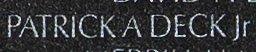 Engraving on The Wall of the name of Captain Robert E. Rawls, U.S. Army